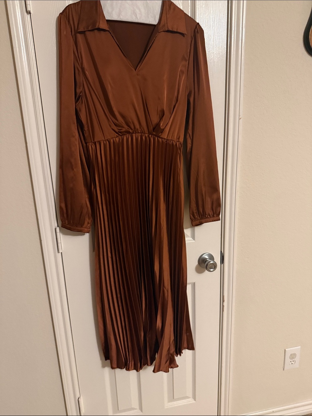 Brown/orange fall midi dress